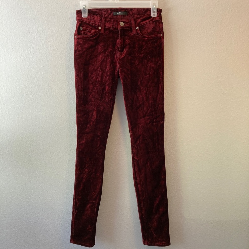 7 For All Mankind red velvet jeans size 25